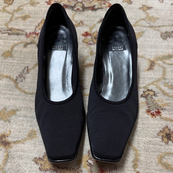 Stuart Weitzman Netset style Black Square-Toe Heels